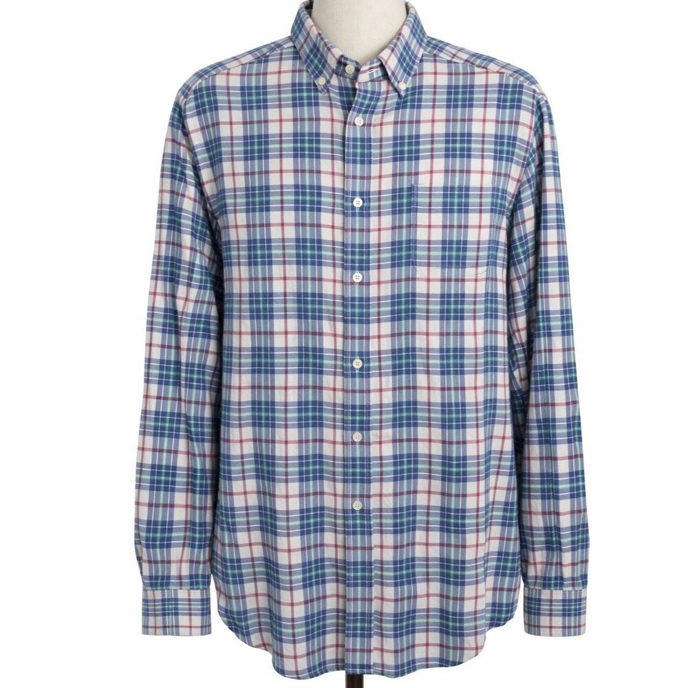 Southern Tide Men’s XL Classic Fit Plaid Button Down Shirt Cotton Blend